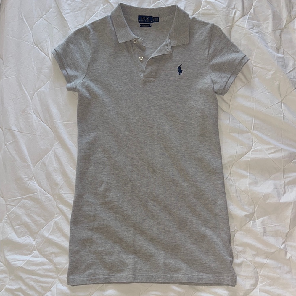 Polo Ralph Lauren Heather Gray Polo Dress with Navy Logo